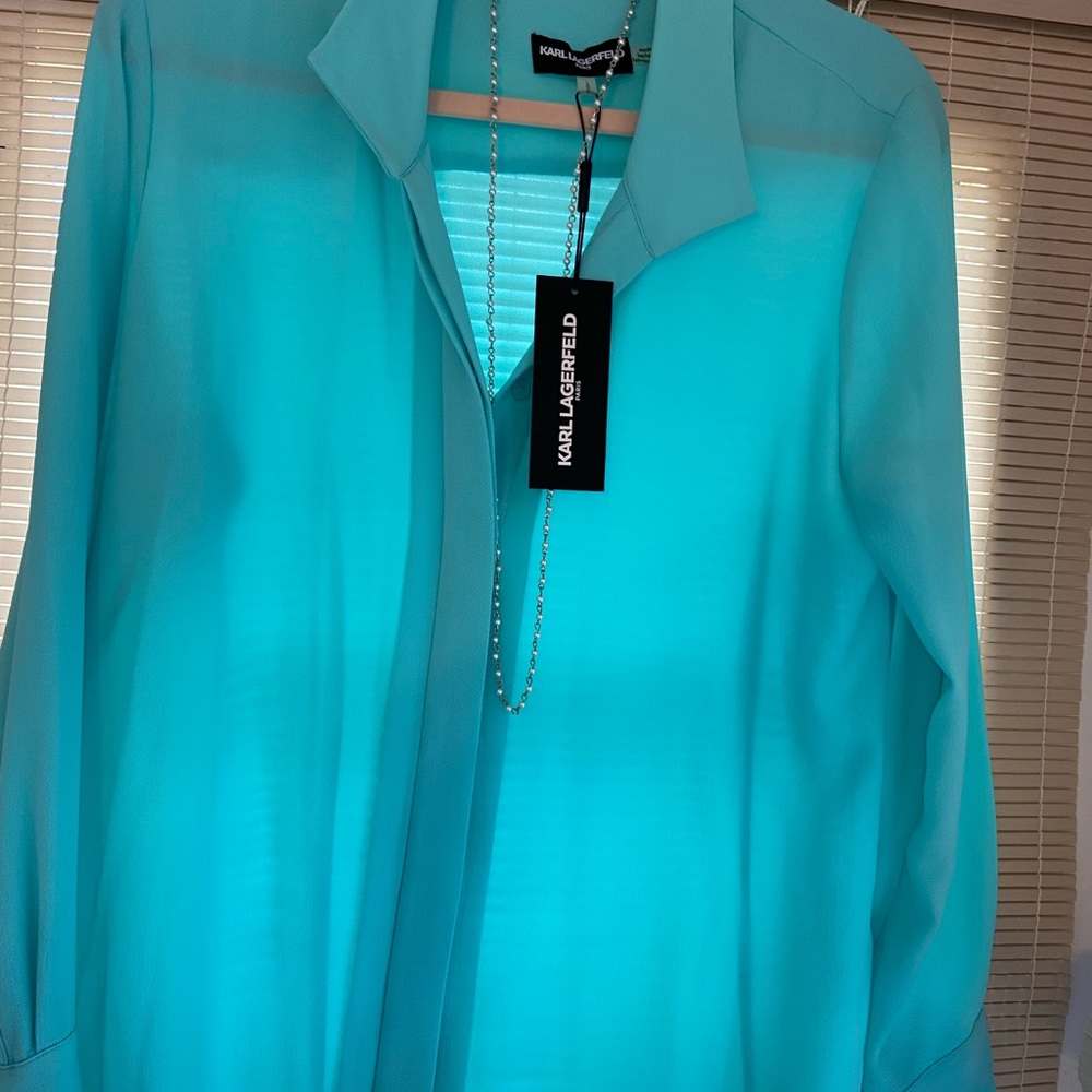 Spring sea green shirt Karl Lagerfeld